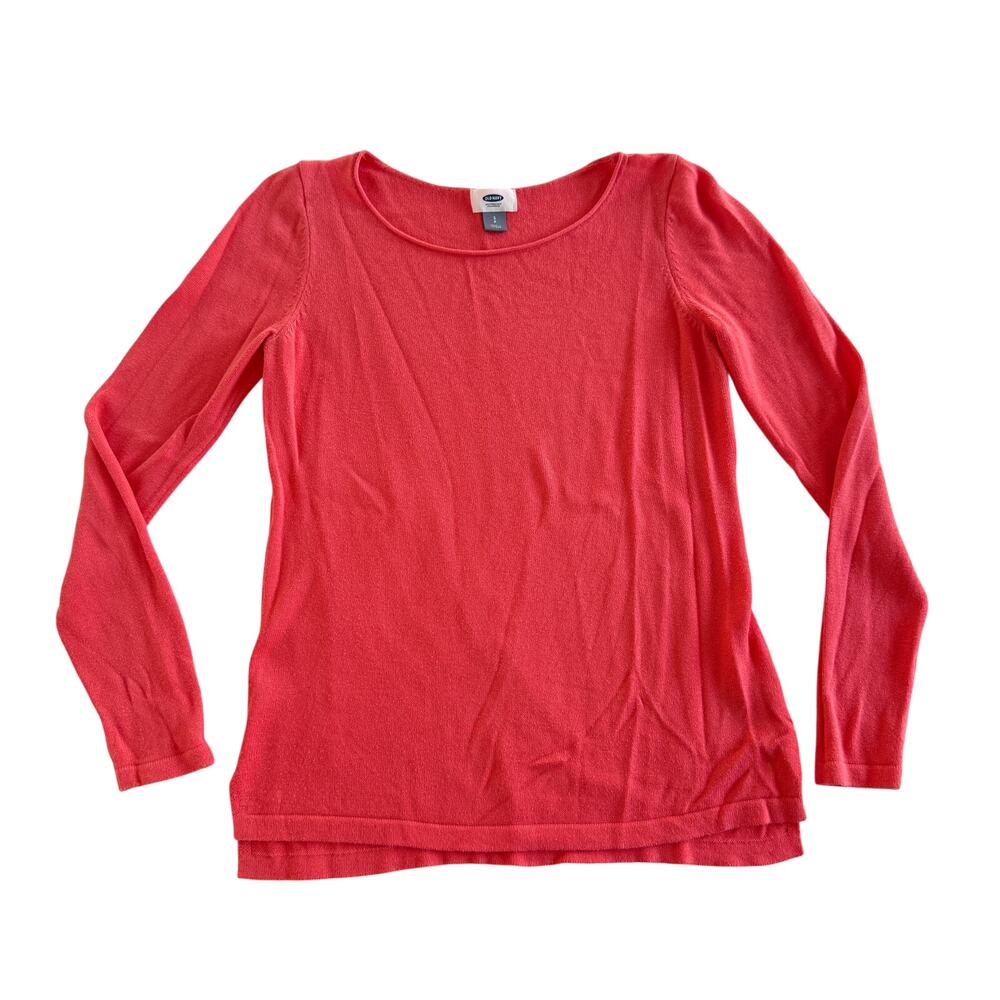 Old Navy Womens Small Coral Cotton Blend Crew Neck Sweater